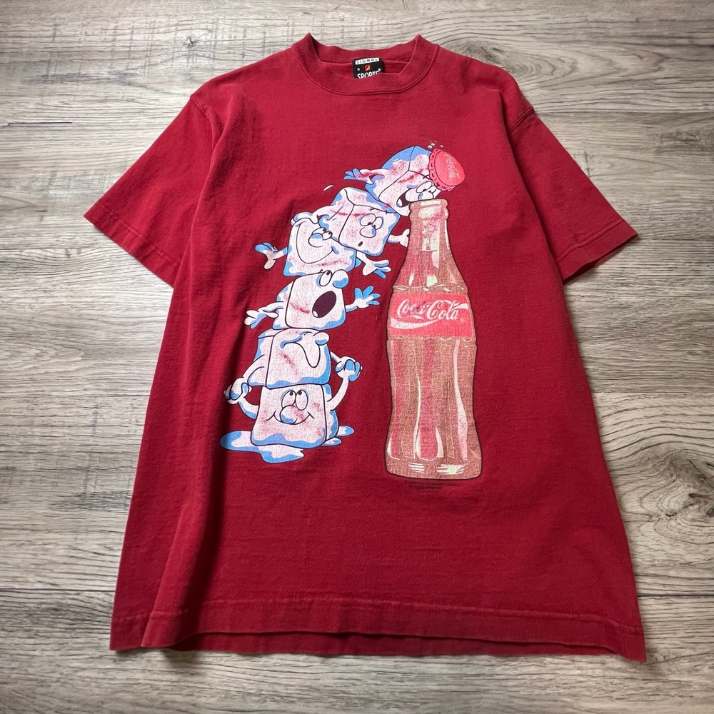 Signal Sports Coca-Cola T-Shirt Mens Medium‎ Red 1994 Vintage Ice Graphic USA